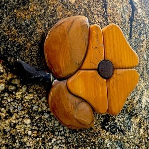 Vintage handmade wood flower
